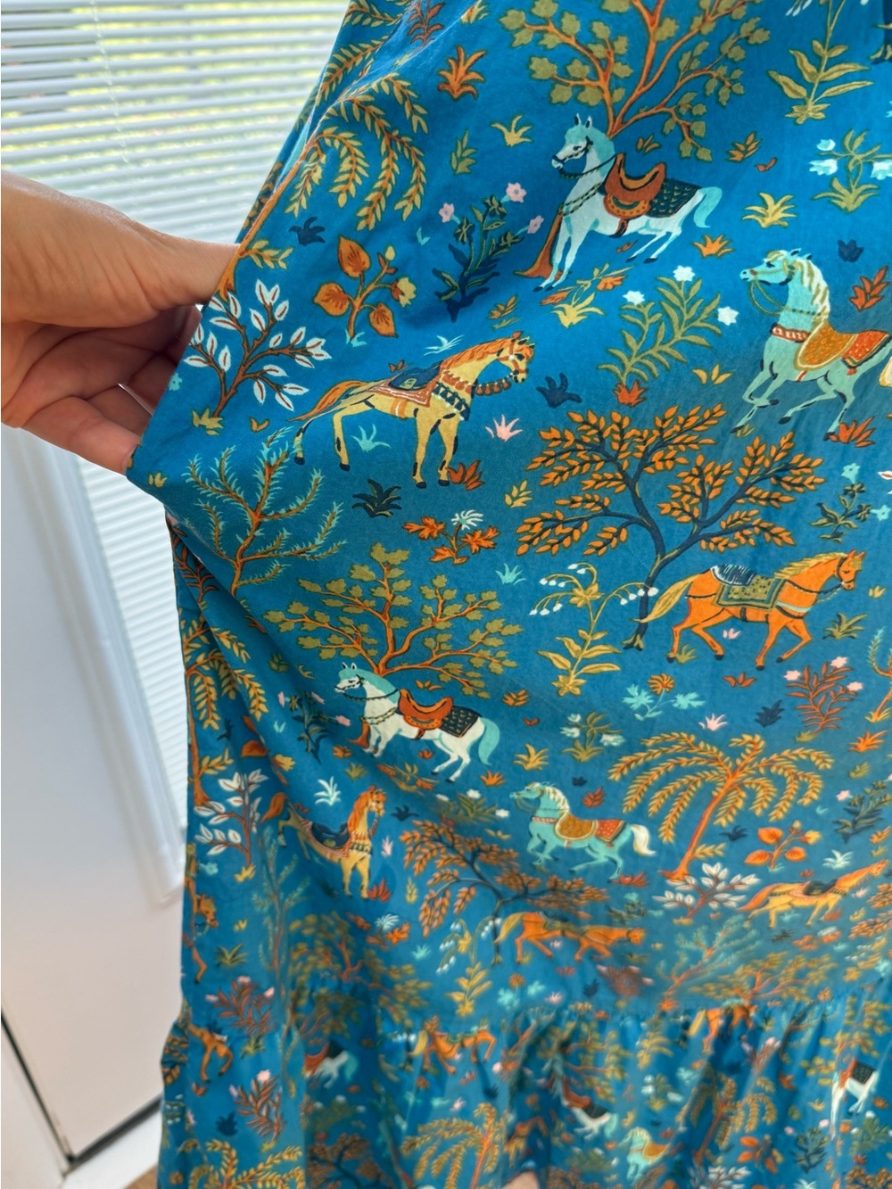 Printfresh Gorgeous Blue Horse Nightgown / House Dress / MuuMuu - Picture 5 of 14